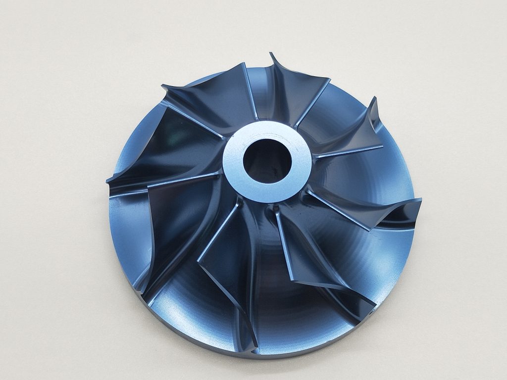 high quality custom machining aluminum blue anodizing automotive turbo parts